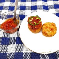 🥣『 冷やして食べる 美味しい カニカマクリームコロッケ ～トマトソース掛け～ 』🦀🍅✨