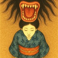 「飯食わん嫁ご」　普段はご飯を食べない嫁ご、夜、天井から覗いてみると…
