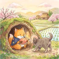 「狐と山犬」　 おせん狐のニワトリを狙う山犬との知恵比べ…