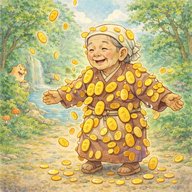 「ひっつこうひっつこう」　不思議な声に応えた婆さんは大判小判。となりのジジババは…