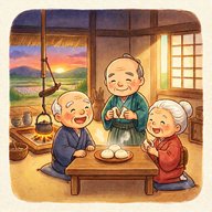 「五つのまんじゅう」　 もらった饅頭の取り分で喧嘩！解決したのは庄屋さん！