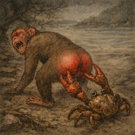 「カニの足に毛の生えた」 猿と蟹が餅の取り合い！