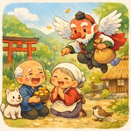 「長者どんと男衆（おとこし）」　働き者の男衆を手放したくないために長者さんは…