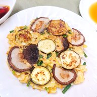 🍆『 こんがり茄子ときのこの具沢山チヂミ風 』🍄