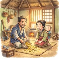 「神さんの罰」　 貧乏木こりに神様がご褒美。しかし欲を出したばかりに…