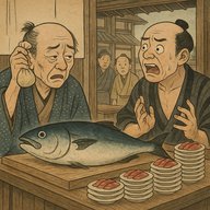 「ぶりが厭 銭もいやいや」　貧乏とくしゃんの足元を見た魚屋に仕返し…