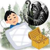 「夢の長者」　正直者が夢のお告げで長者になった話