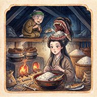 「飯食わん嫁ご」　がめつい男のところに来た嫁は飯を食わない…はずだった