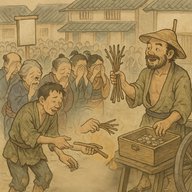 「銭（ぜん）の成る木」　貧乏とくしゃんが売る銭の成る木とは…