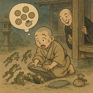 「びきに化けた銭（ぜん）」　初めて小遣いをもらった小僧さんのまじないを知った和尚さんが…